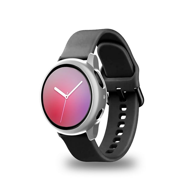 TFixol Étui Rigide en PC avec Protecteur d'Écran en Verre Trempé, Couverture de Protection Complète, Pare-Chocs Mince Transparent, Étui de Remplacement pour Samsung Galaxy Watch Active 2 40 mm Blanc