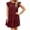 Wine Womens Summer Dress, variant on USSUMA Dresses For Women Party Casual,Women's Casual Boho Beach Dresses Summer Mini Dresses Crew Neck Ruffle Sleeve Babydoll Dress Loose Flowy Tunic Sundress
