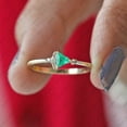 thumbnail image 2 of Triangle Shape Emerald & Cubic Zirconia Ring, 925 Sterling Silver Trillian Cut Emerald Cluster Ring Engagement Ring,, 2 of 5