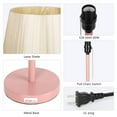 thumbnail image 6 of HAITRAL Two White Vintage Wooden Table Reading Lamp Pull Chain Switch, 6 of 7