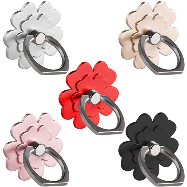 Soporte de anillo para teléfono móvil, paquete de 5 Soporte de anillo de dedo universal Compatible con iPhone XS Max XR X 8 7 6 6s Plus iPad Samsung Smartphones Tablet - 5 colores