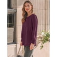thumbnail image 3 of Womens Long Sleeve Tops Dressy Casual Shirts Pleated Crewneck Basic Blouses Fall Trendy Outfits, 3 of 6