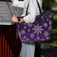 thumbnail image 4 of Wukai Snowflake Gradient Purple Print Zipper Bag,large Beach Tote Bag,Waterproof Sandproof Bag,Grocery and Picnic Tote Travel Bag, 4 of 5
