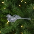 thumbnail image 2 of Northlight Glittered Bird Clip-On Christmas Ornament - 6" - Silver-tone, 2 of 5