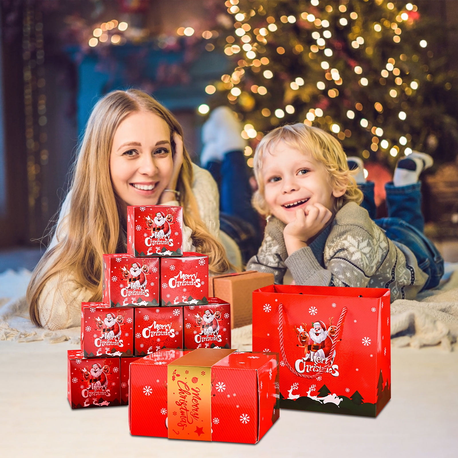 Birdeem Christmas Gift Boxes, Christmas Boxes for Gifts, Merry