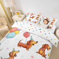 thumbnail image 3 of Homewish Dachshund Animal Twin Duvet Cover,Colorful Balloon Heart Twin Bedding,Polkadot Reversible,2-Piece,1 Duvet Cover and 1 Pillowcase, 3 of 6