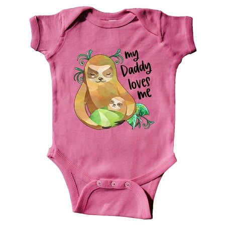 

Inktastic My Daddy Loves Me Cute Sloth and Baby Gift Baby Boy or Baby Girl Bodysuit