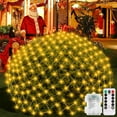 thumbnail image 1 of 5 x 5Ft Christmas Net Lights Battery Powered 100 LED Bushes Net Lights with Remote Timer Dimmable Outdoor Net Light Waterproof for Xmas Tree Wall Ceiling Outside Decorations(Warm White), 1 of 7