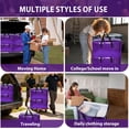 thumbnail image 7 of 6 Pack Moving Bags Heavy Duty, Extra Large Moving Bags, Moving Supplies, Storage Bags with Handles and Zippers, Waterproof Totes for Storage Space Saving Packaging Shipping and Travel(Purple), 7 of 7