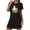Black, variant on MuZeFu Nightgown Sleep Dress for Women Sleepwear Women's Oversized Short Nightgown Fashion Chest Print Short Sleeve Nightdress