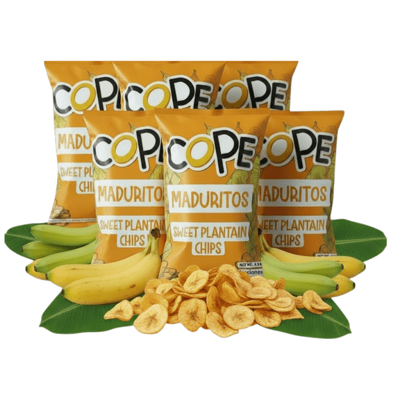 COPE Maduritos Sweet Plantain Chips 4.5oz (Pack of 6) – Imported from Colombia