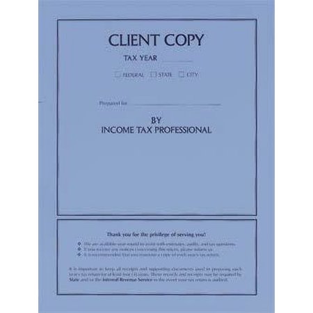 Income Tax Return Folder Client Copy - 50 Folders