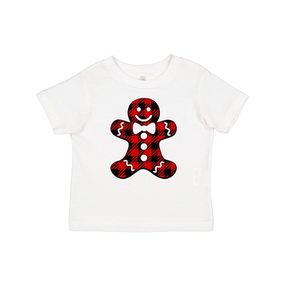 Inktastic Buffalo Plaid Gingerbread Man Boys or Girls Baby T-Shirt