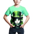 thumbnail image 2 of WERYOUNG Summer Toddler Boys Girls Short Sleeve St. Patrick's Day Prints T Shirt Tops Clothes, Army Green, 3-4 Years, 2 of 3