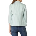 thumbnail image 4 of Allegra K Women's Striped 3/4 Sleeves Open Front Blazer, 4 of 7
