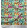 thumbnail image 1 of Soimoi Silk Fabric Stripes & Butterfly Print Fabric by The Yard 42 Inch Wide, 1 of 5