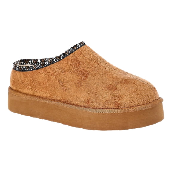 Pawz Women's Hazel Platform Clog Slippers with Faux Fur Lining