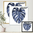thumbnail image 4 of Designart 'Blue Watercolour Tropical Leaves III' Traditional Framed Canvas Wall Art Print, 4 of 5