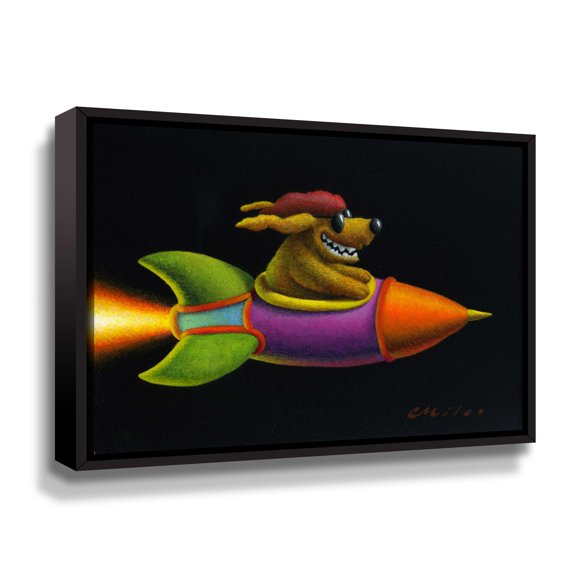 Artwall Rocket Dog, Gallery Wrapped Floater-framed Canvas by Chris Miles
