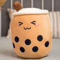 thumbnail image 1 of 25-70cm Cartoon Bubble Tea Cup Shaped Pillow Real-life Stuffed Soft Seat Cushion Creative Room Decor Funny Gift for Kids Babybrown close eye50cm Deng Xun unisex, 1 of 2