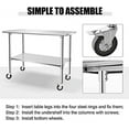 SQFHV Stainless Steel Table with Wheels for Food Prep & Work Upgraded