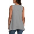 thumbnail image 5 of Womens Draped Cardigans Lightweight Sleeveless Open Front Duster Summer Casual Vest Jacket with Pockets (L, Gray), 5 of 7