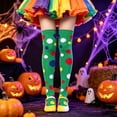 thumbnail image 2 of AWZXDE Halloween Knee‑High Socks‑Color Polka Dot Socks for Halloween Cosplay Event Carnival and Holiday Photo Props, 2 of 4