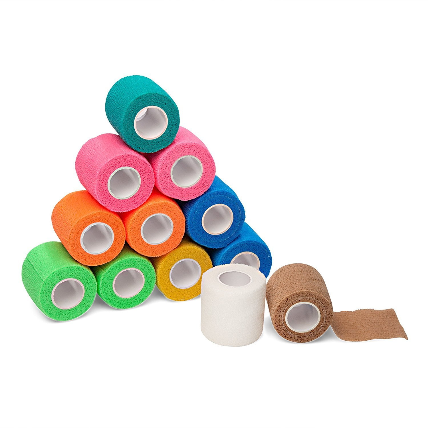 12Pack, 2” x 5 Yards, SelfAdherent Cohesive Tape, Strong Sports Tape