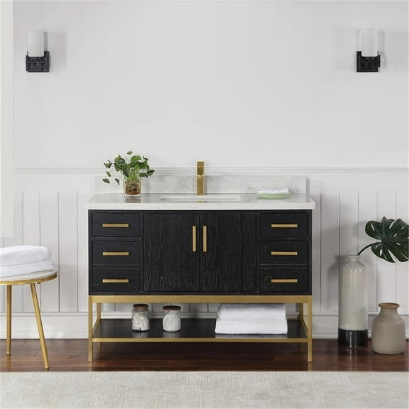 Altair 546048-Gw-Nm Wildy 48" Free Standing Single Basin Vanity Set - Black Oak