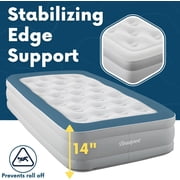 Beautyrest Sky Rise 14 Inflatable Air Mattress with Hands Free Multi-Purpose Electric Pump Twin