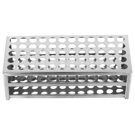 

1PC Laboratory Test Tube Stand Metal Test Tube Rack (Silver 13.5MM 60 Holes)