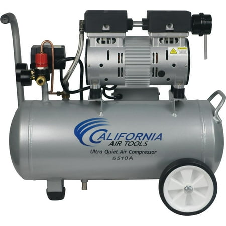 California Air Tools 5510A Ultra Quiet & Oil-Free 1.0 Hp, 5.5 Gal. Aluminum Tank Air Compressor