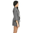 thumbnail image 5 of MeMoi Women's Luxe Ribbed Open-Front Short Robe - Womens - Female (L-XL, Dark Gray), 5 of 7
