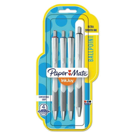Paper Mate InkJoy 700 RT Retractable Ballpoint Pen, 1mm, Assorted, White Barrel, 4/Pack