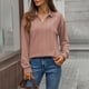 thumbnail image 2 of Tops casuales para mujer,Blusa de manga larga para mujer, cuello redondo, botones delanteros, camisa informal de color liso, tela de rayón suave, ideal para uso diario y en casa, sopatenor, 2 of 9