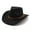 Black, variant on Unisex Western Suede Cowboy Cowgirl Hat Classic Wide Brim Fedora Hat for Men &Women