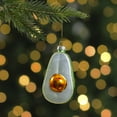thumbnail image 2 of Northlight 3.5" Green and White Avocado Glass Christmas Ornament, 2 of 4