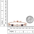 thumbnail image 6 of 18K Rose Gold Plated Silver White Created Sapphire and Blue Sapphire and Lab Grown Diamond Bracelet for Women | 5.40 Cttw | Gemstone September Birthstone | Oval 7X5MM | Fully Adjustable 9 inch, 6 of 6