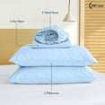 thumbnail image 3 of 1200 Thread Count 4 Piece Quality Sheet Set 21 Inch Deep Pocket 100% Egyptian Cotton Color Light Blue Solid Size California King, 3 of 7