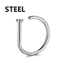 Stainless Steel Punk Fake Nose Hoop Clip Ring No Piercing Body Jewelry