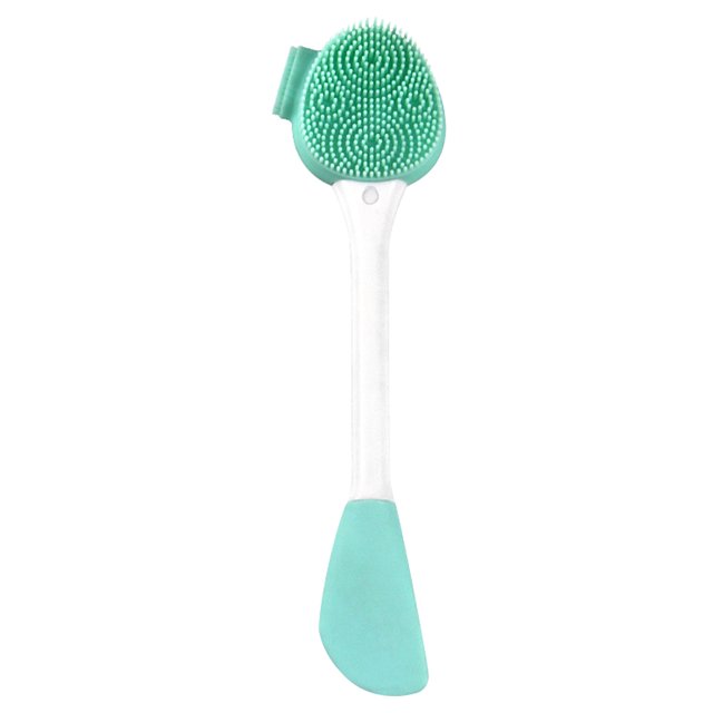 Worallymy Cepillo de limpieza facial Cepillo de masaje facial de silicona Limpiador facial exfoliante doble cabeza verde blanco Worallymy JD735811828