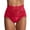 Red, variant on HUITKMM Underwear Lace Mesh Transparent Women Underwear Plus Size High Waist Panty Panties