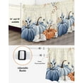 thumbnail image 3 of Orange Blue Bed Skirt California King Size 16in Drop, Fall Pumpkin Eucalyptus Leaf Retro Thanksgiving Wrap Around Dust Ruffle Bedskirts, Wrinkle&Fade Resistant Easy Fit Bedskirt with Elastic, 3 of 8