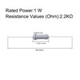 thumbnail image 3 of Uxcell 100Pcs 1W 1 Vatio Resistor de Película de Óxido Metálico Axile 2.2K Ohm ±5% Tolerancia, 3 of 5