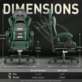 thumbnail image 2 of HLDIRECT Gaming Chair with Pocket Spring Cushion, Video Game Chair, Gaming Computer Chair for Adults with Headrest and Lumbar Support, Black & Green, 2 of 7