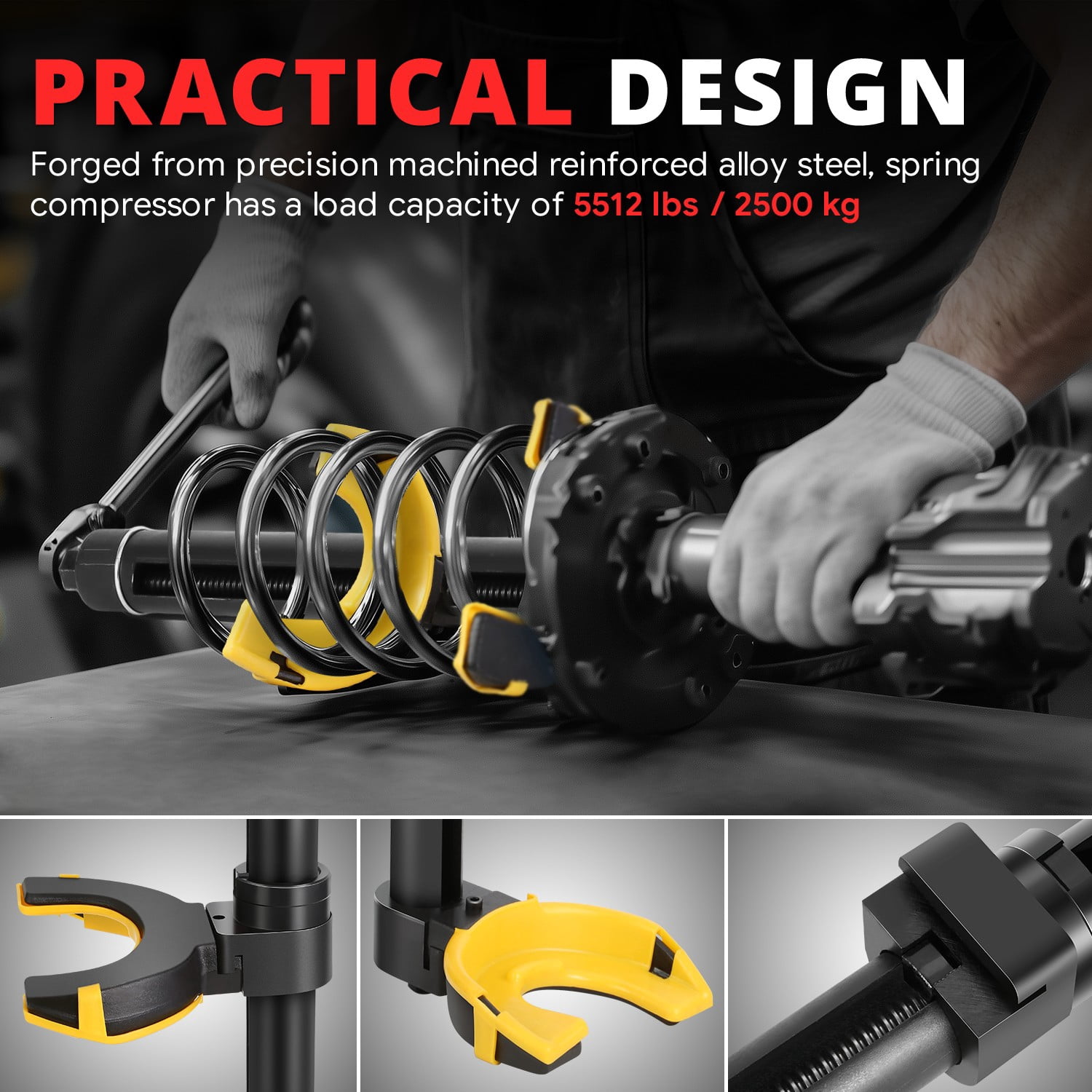 DNA Motoring Interchangeable Macpherson Fork Strut Coil Spring Compressor Extractor Tool Set