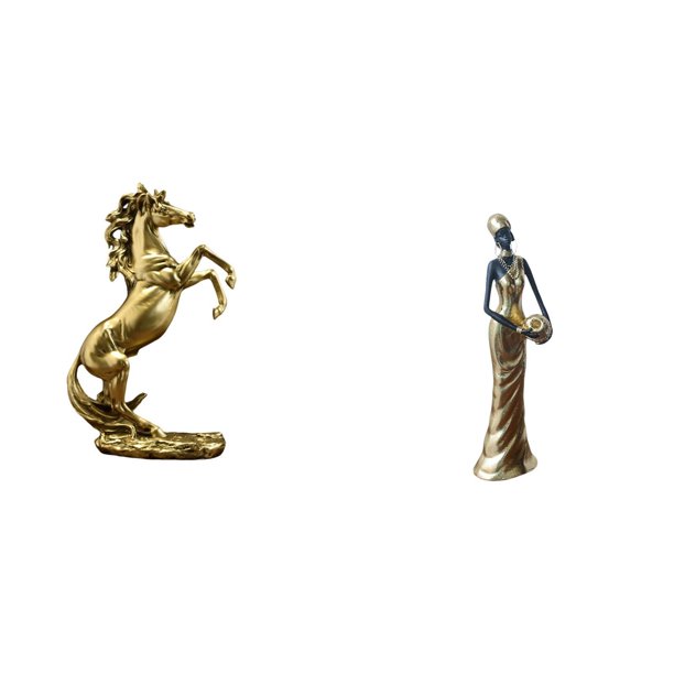 Estatua del caballo,Estatua de caballo de pie hecha a mano de resina de cafetería,Figura de mujer africana,Estatua de dama tribal africana hecha a mano en una cafetería.,Figura de mujer hecha