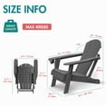 thumbnail image 6 of Hidpriva Outdoor Folding Adirondack Chair with Cup Holder, HDPE Weather Resistant Fire Pit Chair, Grey, 6 of 7
