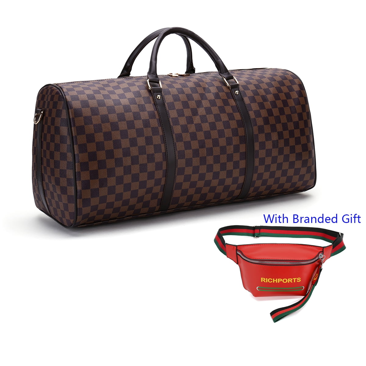 RICHPORTS Checkered PU Leather Travel Weekender Nigeria Ubuy