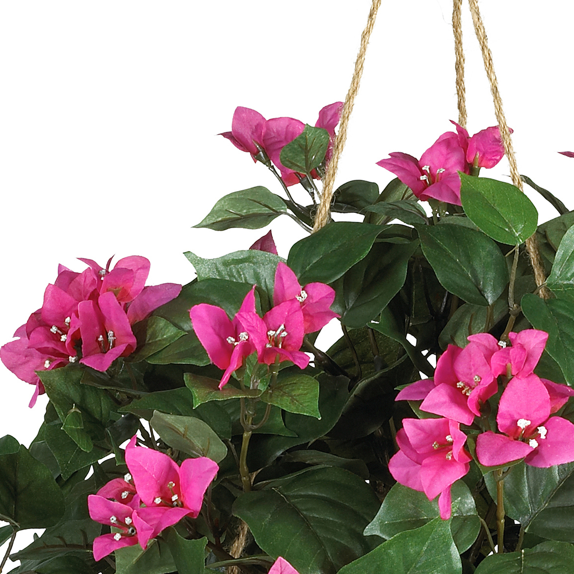 Nearly Natural 24" Bougainvillea Hanging Basket Artificial Plant, Pink - image 5 of 8